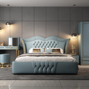 Solid Wood Frame Light - Luxury Headboard Bed