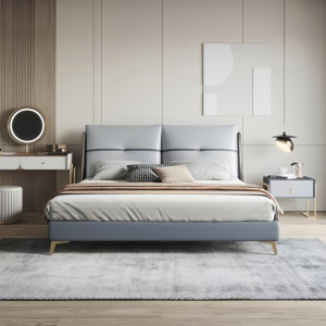 Light - Luxury Upholstered Solid Wood Bed